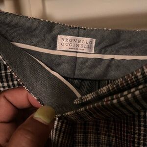 Brunello Cucinelli Plaid Cropped Pants | Size 8 | Made in Italy